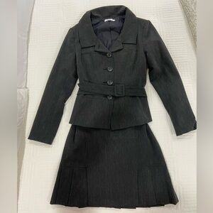 Women dark grey suit with jacket and skirt